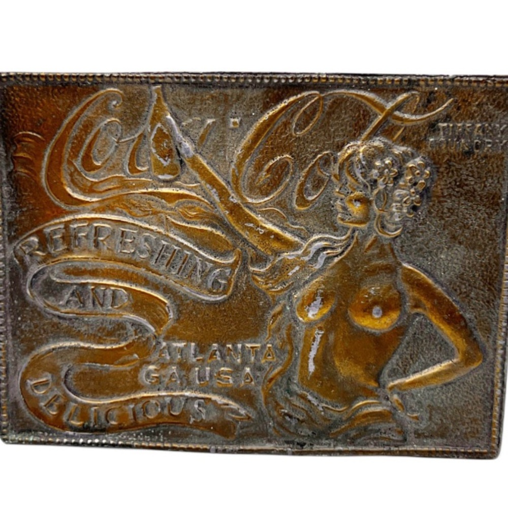 VINTAGE COCA COLA BRASS BELT BUCKLE ATLANTA